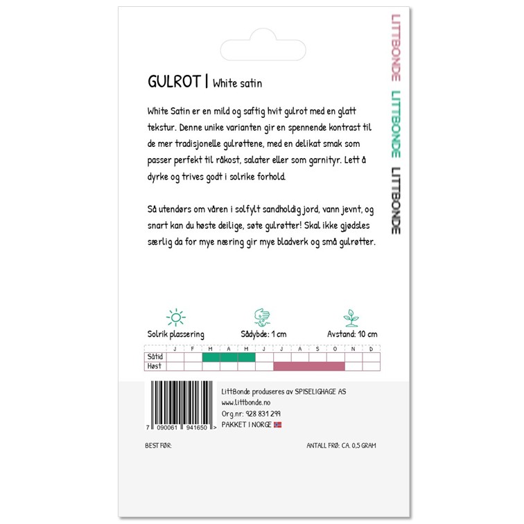 GULROT - White satin - Bilde 3