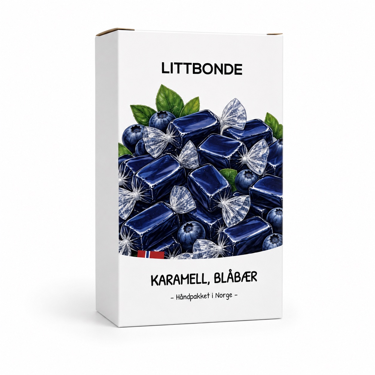 Karamell, blåbær